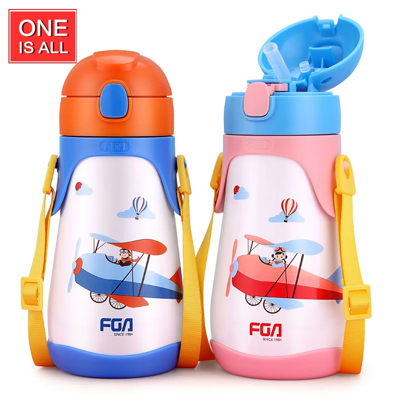 FZ6044 430ml Cute Kids Thermos Water Bottle Drinking Cup With Straw Vacuum flask Tumbler Portable Thermal Mug Insulated cup all-one-vacuum : image FZ6044 430ml Cute Kids Thermos Water Bottle Drinking Cup With Straw Vacuum flask Tumbler Portable Thermal Mug Insulated cup all-one-vacuum