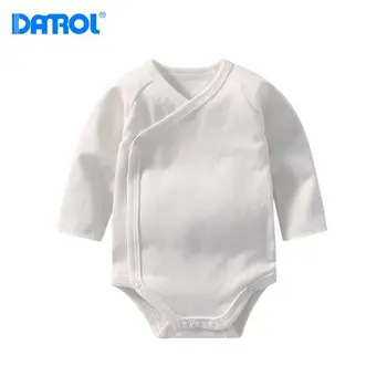 

DANROL Newborn Baby bodysuits Cotton Infant Long Sleeve Underwear Clothing Jumpsuit White color Baby Boy Girl climbing clothes