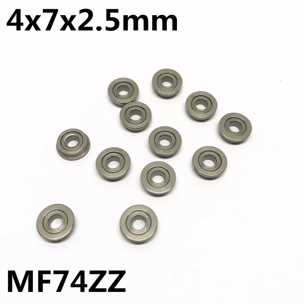 50Pcs MF74ZZ 4x7x2.5 mm Flange bearings Deep groove ball bearing High