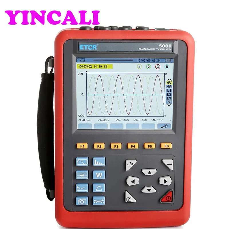 

Power Quality Analyzer ETCR5000 3 Phase Power Quality Monitor 4-channel current and voltage measure with ETCR068B Current Clamp