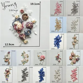 

Fashion Exquisite 3D Floral Lace Collar Venice Embroidery Applique DIY Sewing Lace Neckline Decorative Clothing Accessories