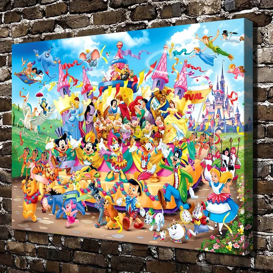 

A3272 Fairy Tale Princess Mickey Mouse Cartoon .HD Canvas Print Home decoration Living Room bedroom Wall pictures Art painting