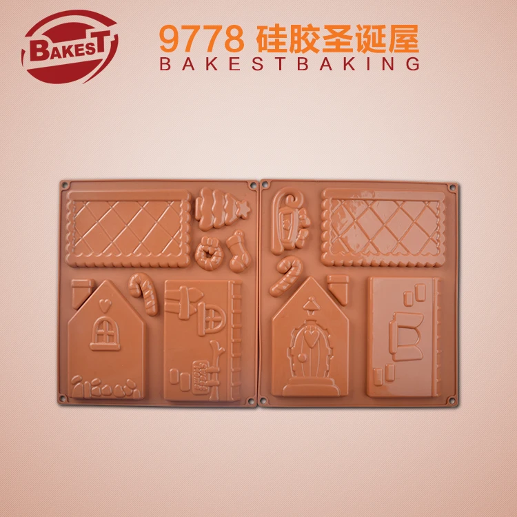 

BAKEST DIY design Silicone Christmas House Cake Baking Mould fandant cake decoration