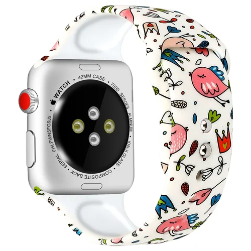 Ремешок для apple watch 44 мм 40 мм iwatch 4 3 ремешок 42 мм 38 мм браслет correa Sport популярные силиконовые печатные аксессуары для часов - Цвет ремешка: 7