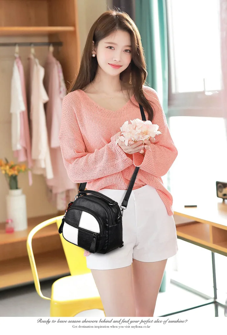 Панелями Цвет плеча CrossBody сумки для Для женщин сумка женская многофункциональный сумка back pack Для женщин кожа Сумки