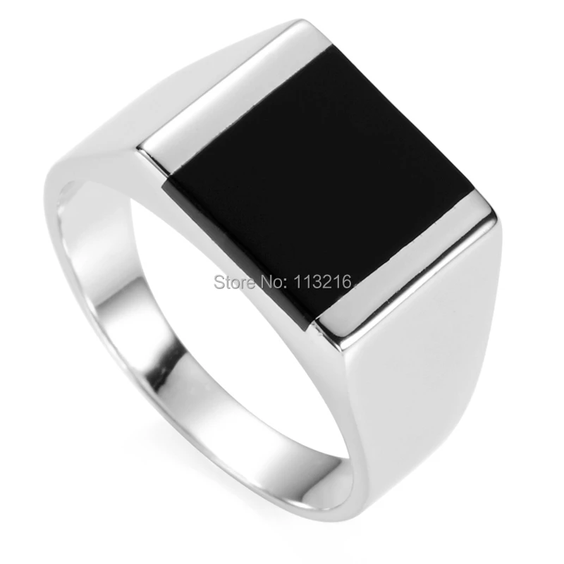 

Eulonvan charm vintage 925 sterling Silver Black Resin rings Jewelry & Accessories men best sell S-3775 size 6 7 8 9 10 11 12 13