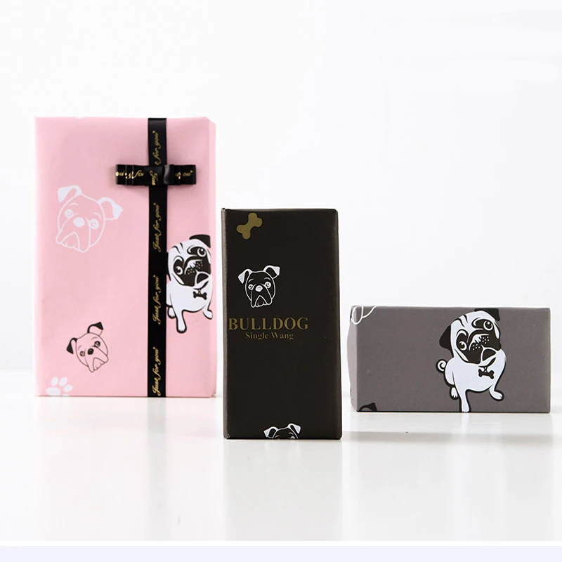

6 Colors 20pcs Cartoon Bulldog Paper For Flower Wrapping Gift Packing Festival Package Children's Day Party Candy Decoration