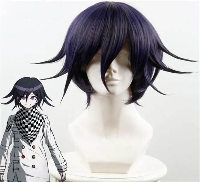 Danganronpa V3: Killing Harmony Ouma Kokichi, парик для косплея для мужчин и мальчиков, короткий прямой Аниме парик, подарок на рождественскую вечеринку A382