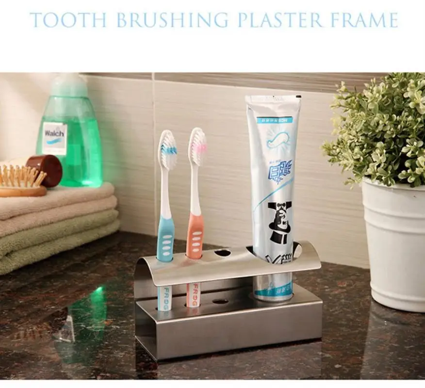 304 stainless steel toothbrush holder storage rack creative bathroom wash toothbrush holder