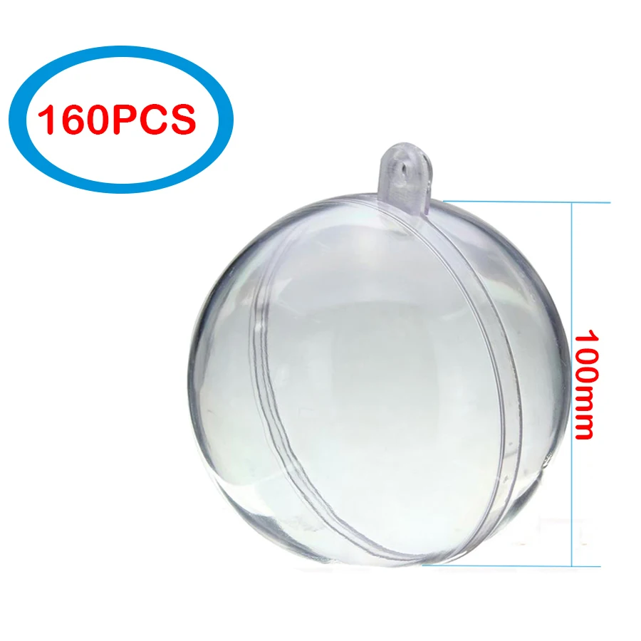 

10cm 160pcs Christmas Xmas Ornament Tree Gift Plastic Clear Transparent Balls Decorations / Window Decorations / Christmas ball