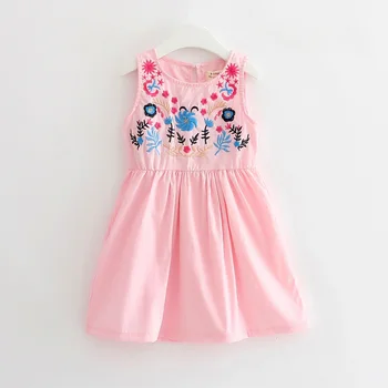 

Dress for Girl 2020 Summer Children Clothing Cotton Casual Sleeveless Princess Dress Floral Flower Vest Dresses Girls