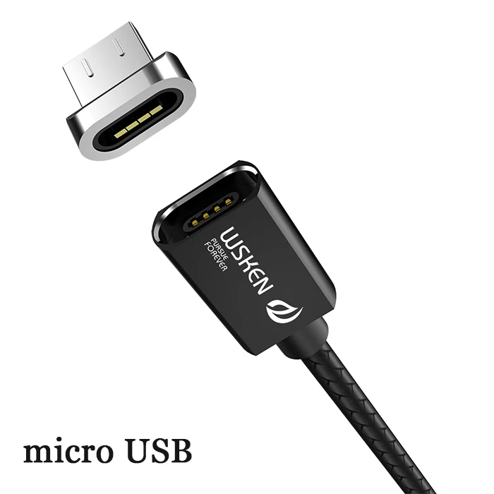 WSKEN кабель Micro USB Магнитный зарядный кабель для iPhone Xs Max Xr type C USB C Быстрая зарядка данных для samsung S9 Note8 S8 type-C - Цвет: microUSB with 1 plug