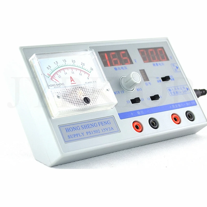  Jyrkior Dual Display Adjustable Digital Regulated Mini DC Power Supply 0-15V 0-3A For Mobile Phone 