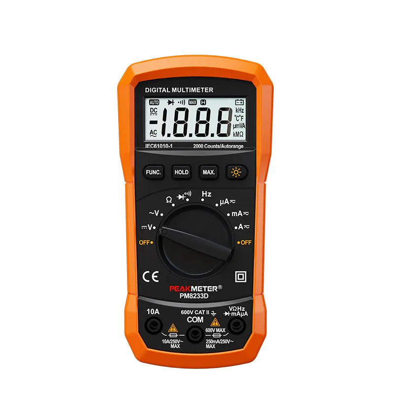 Automatic range digital multimeter, household voltage, current