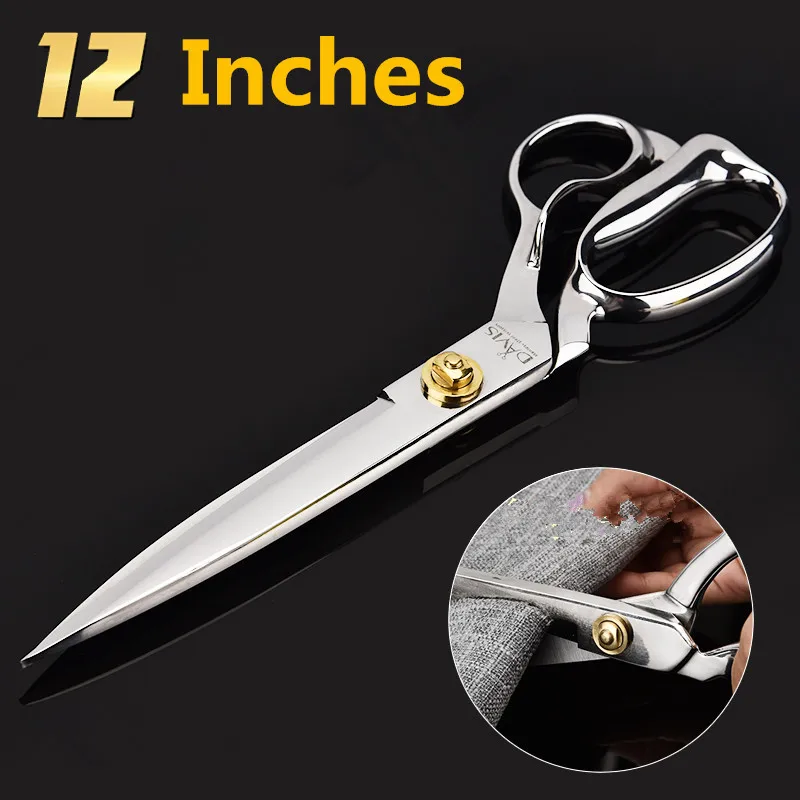 Top quality 12 inch stainless steel professional tailor scissors