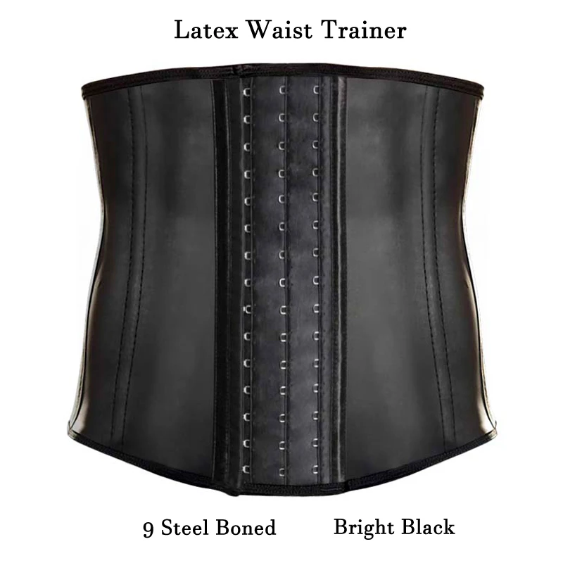  Latex Men Corset Waist Trainer 9 steel Boned Body Shaper Waist Cincher Corset Belt Girdle Men Shape