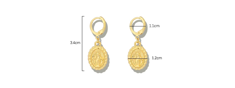 Peri'sbox маленький золотого цвета девственницы Mary серьги-кольца для женщин минималистичные серьги Huggie Для Пирсинга Ушей овальные серьги с монетами