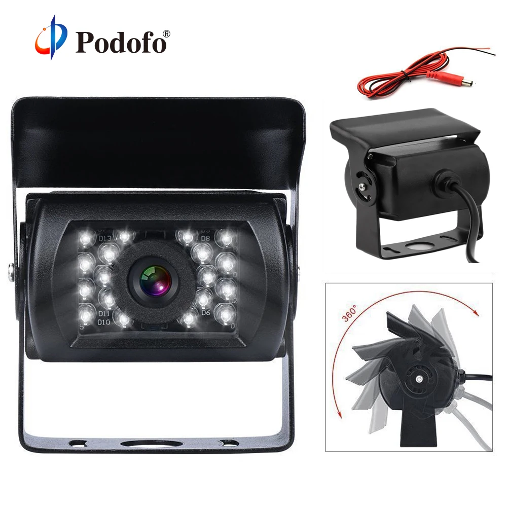 

Podofo Front Rear View Backup Camera Auto 18 IR Cut Night Vision LED IP68 Waterproof Car Kits For Trailer RV Motor Home Vehicles