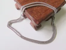 New Fine Pure AU750 White Gold 1.8mm W Wheat Chain Necklace