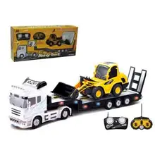 2PCS /Set Big Remote Control Car+RC Excavator Detachable Electric Big Rc Car Trailer Remote Control Wireless Car Toy Lift