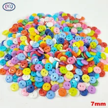 HL 100/300/600 pièces, boutons en Nylon de couleur mélangée 7MM, 2 trous, bricolage, Scrapbooking, vêtement pour enfant poupées, accessoires de couture