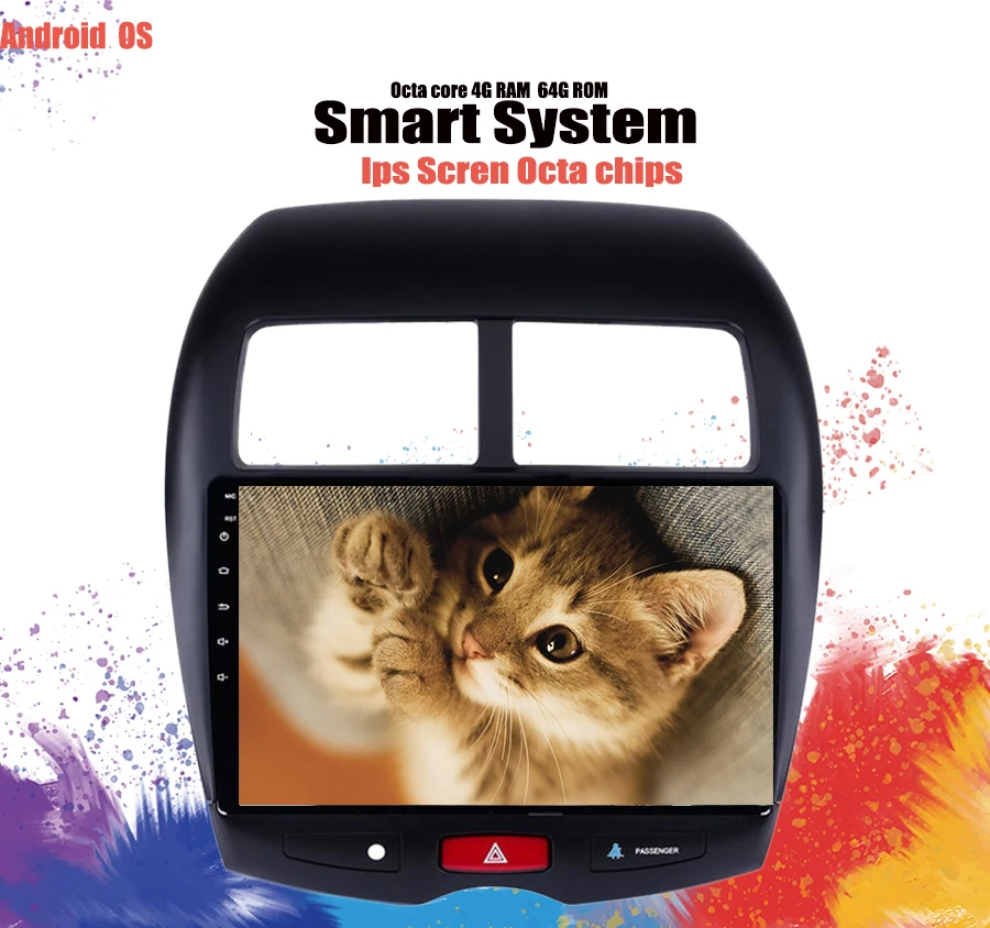 Discount Android 9.1 car dvd gps multimedia player For Mitsubishi ASX 2010-2018 car dvd navigation raido video audio player 1 din sim LTE 1