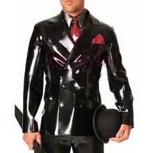 Мужская латексная резиновая куртка, костюм высокого качества в тяжелом латексе толщиной 0,6 мм
