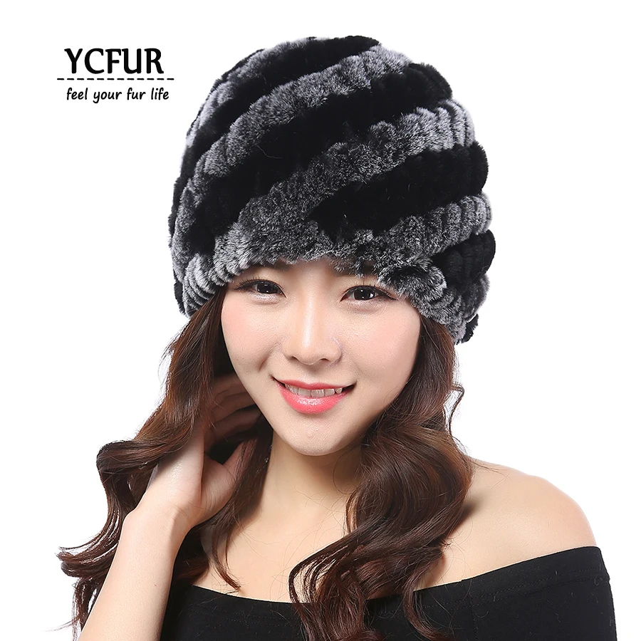 

Women Winter Fur Hats High Quality Natural Rex Rabbit Fur Beanie Wholesale Retail Winter Rabbit Fur Hats