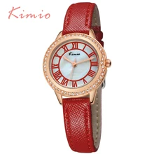 KIMIO Gold Leather Band font b Women b font font b Watches b font Luxury Relojes