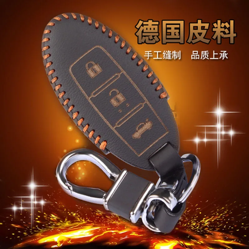Кожаный чехол для брелока с 3 кнопками Nissan Qashqai|nissan key holder|keychain for nissankey holder keychain |