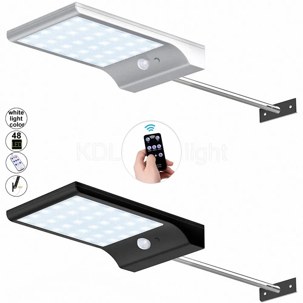 

48 LED Solar Light Ultra-thin Wireless PIR Motion Sensor Solar Lamp Ip65 Waterproof Outdoor Lighting Lights Garden Wall white li
