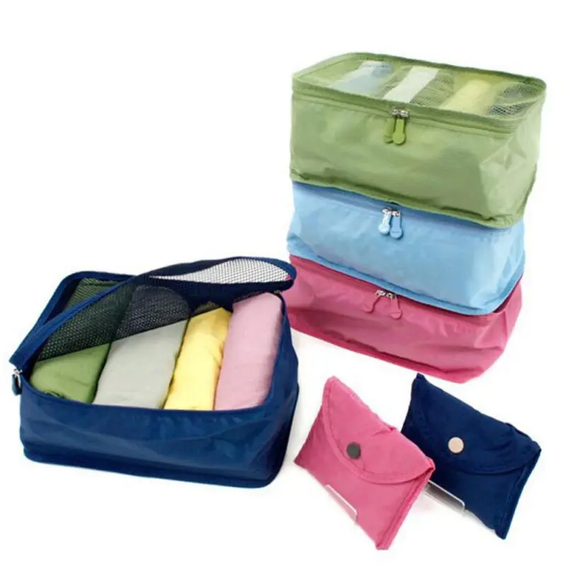 

Foldable Portable Nylon Mesh Storage Bags For Clothes Camping Travel Pouch Luggage Organizer Tidy Box Outdoor Bag Home Storage