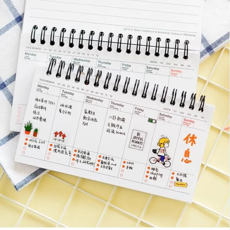 

Kawaii Cute Panda Pvc Daily Weekly Planner Spiral Notebook Day Plan Diary Notebook Time Organizer School Supplies Agenda