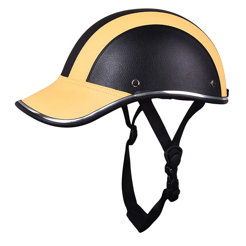 Мотоциклетный защитный шлем 55-60 см бейсбольная кепка стиль велосипед скутер шлем безопасности Половина открытый лицо твердая шляпа 6 цветов украшения - Цвет: Цвет: желтый