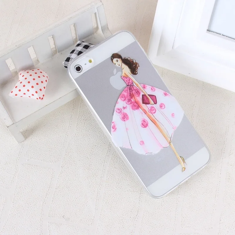 Case for iphone 5s Cover A Girl Transparent Soft Silicone Cases For iPhone 5 5S SE TPU Phone Case 09