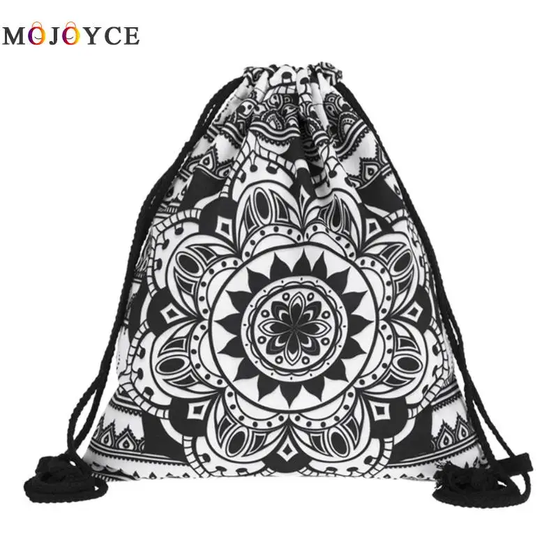 

Fashion Women Backpack 3D Flowers Printing Teenagers Backpack Unisex Travel Bag Female Ethnic Drawstring Bag