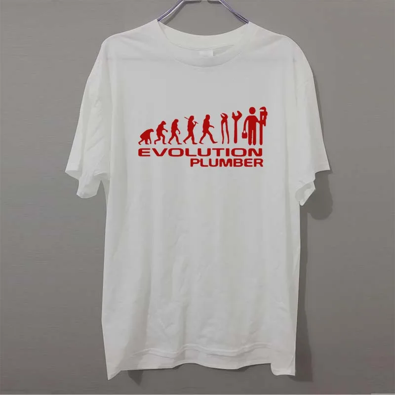 Забавная Эволюция сантехника футболка для мужчин летняя модная футболка с надписью хлопковая Повседневная футболка