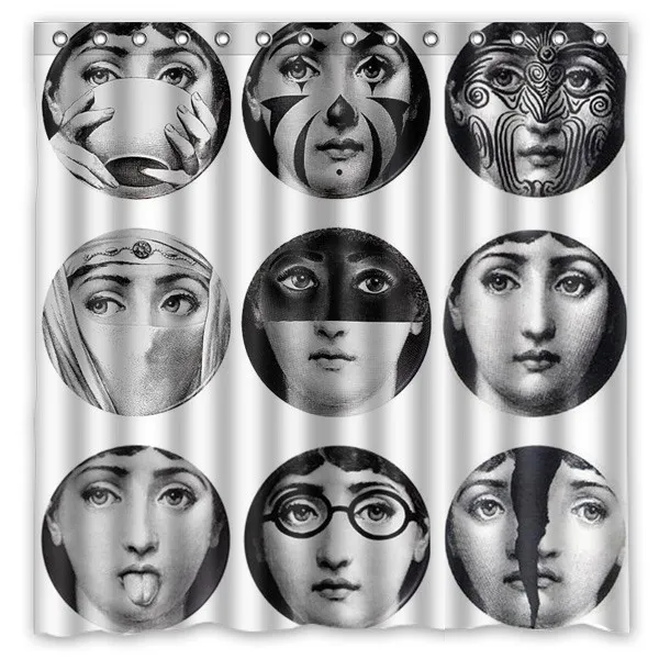 Rosenthal Piero fornasetti работы Водонепроницаемый ткань для ванной занавеска для душа с защитой от плесени полиэстер Ванная комната шторы с крючками 7" x 72" - Цвет: 6