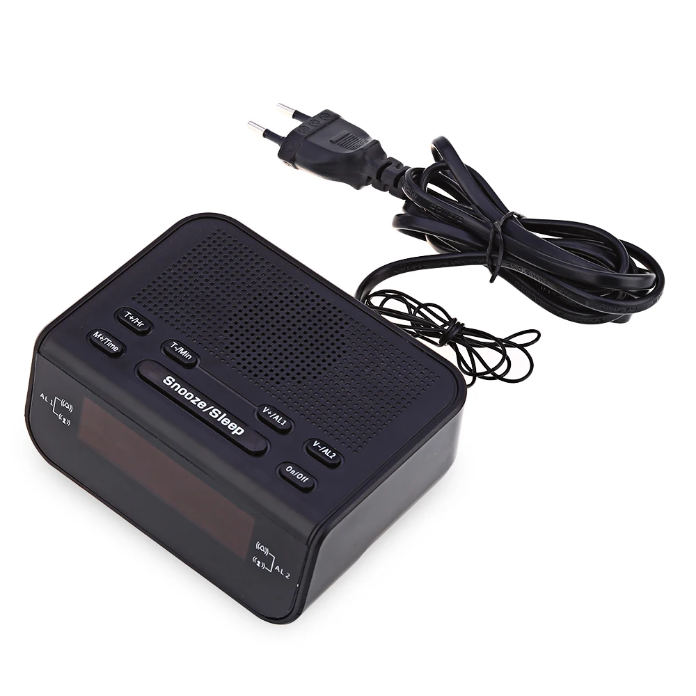 Цифровой будильник со светодиодной подсветкой FM радио двойной зуммер функция