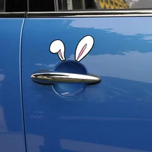 Aliauto 2 x Bunny Ears Car Decoration Funny Door Handle Sticker And Decal For Smart Fortwo Vw Golf Mazda 3 Kia Opel Renault Seat