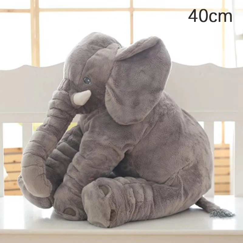 Tukato 33/40/60 см плюшевая кукла слона детская спальная Подушка под спину хлопок мягкие банные халаты в виде животных для маленьких милые плюшевые игрушки подарок на день рождения - Цвет: 40cm Gray