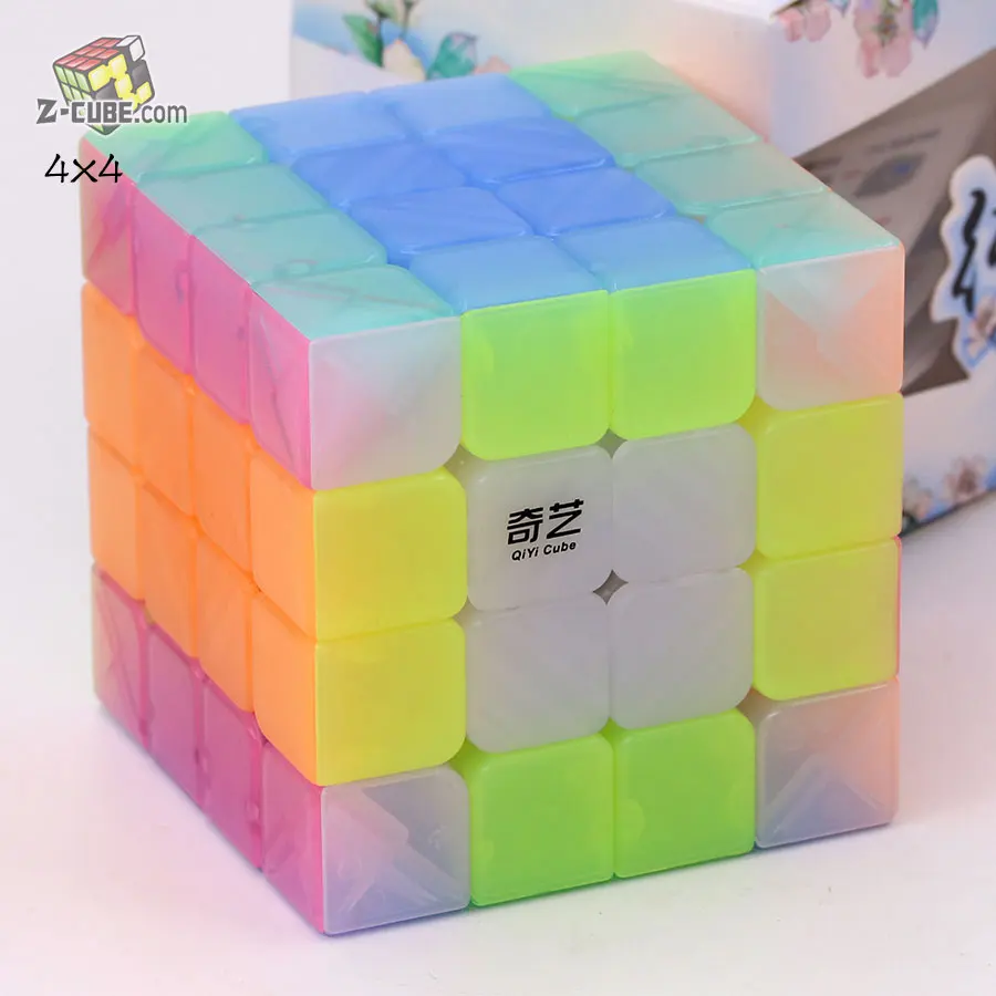 Magic cube Puzzle QiYi 2x2 3x3 4x4 5x5 странной формы Пирамида перекос Marstermorphix SQ1 квадратный-1 брелок прозрачные cube - Цвет: Jelly 4x4