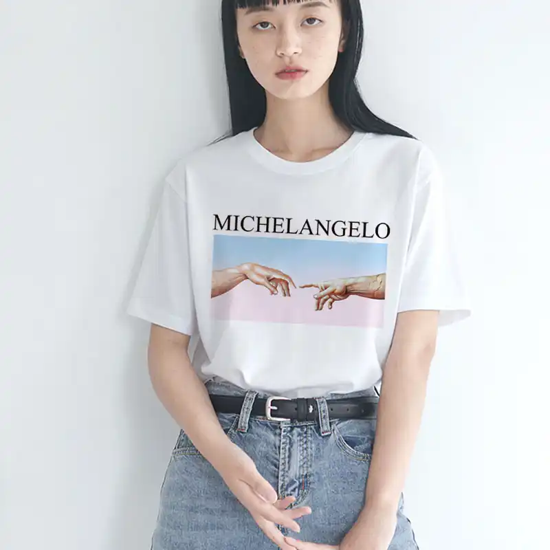 Harajuku Ulzzang Tumblr Michelangelo Cappella Sistina Print Women