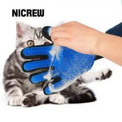 Nicrew перчатка для кошек кошка Груминг за домашним животным собака волосы Deshedding Щетка гребень перчатка для домашних животных собака палец