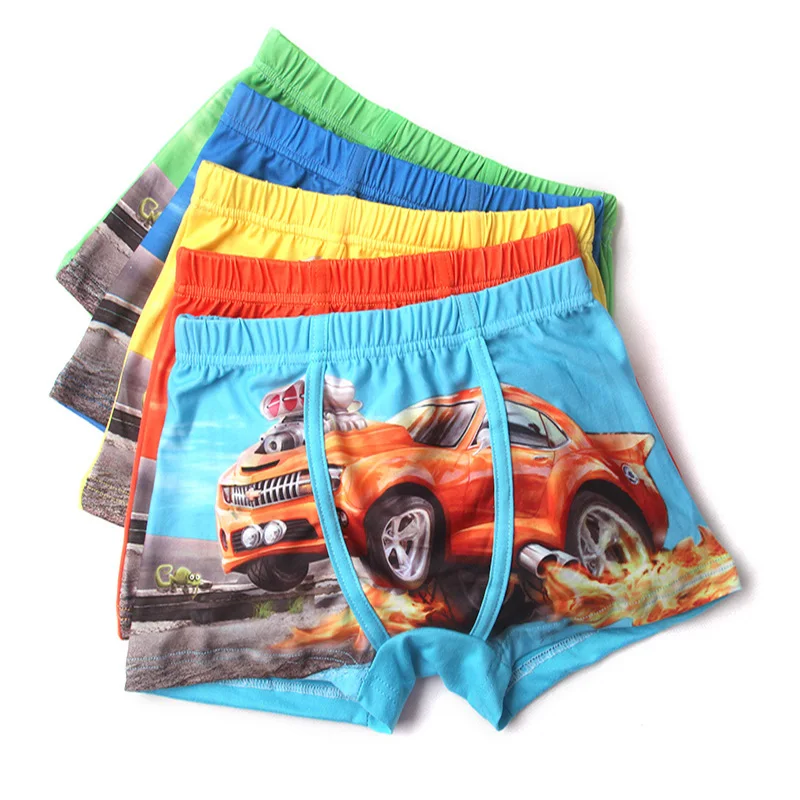 

5pcs/lot kids underwear baby boys car cool boxer brief enfant underpants shorts children clothes teenager panties 3-11T slipjes