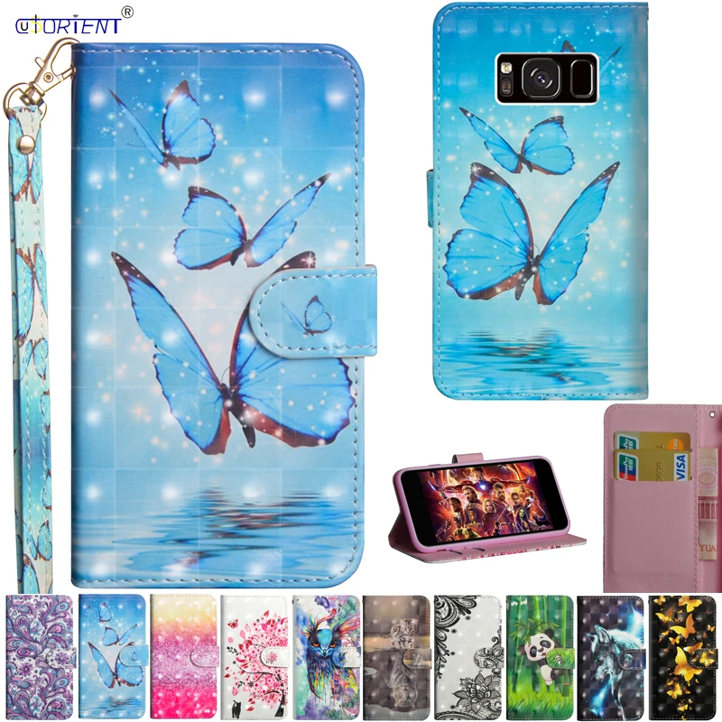 Чехол с 3d рисунком для Samsung Galaxy S8 Plus S8Plus G955F G955FD чехол телефона SM кожаный бумажник