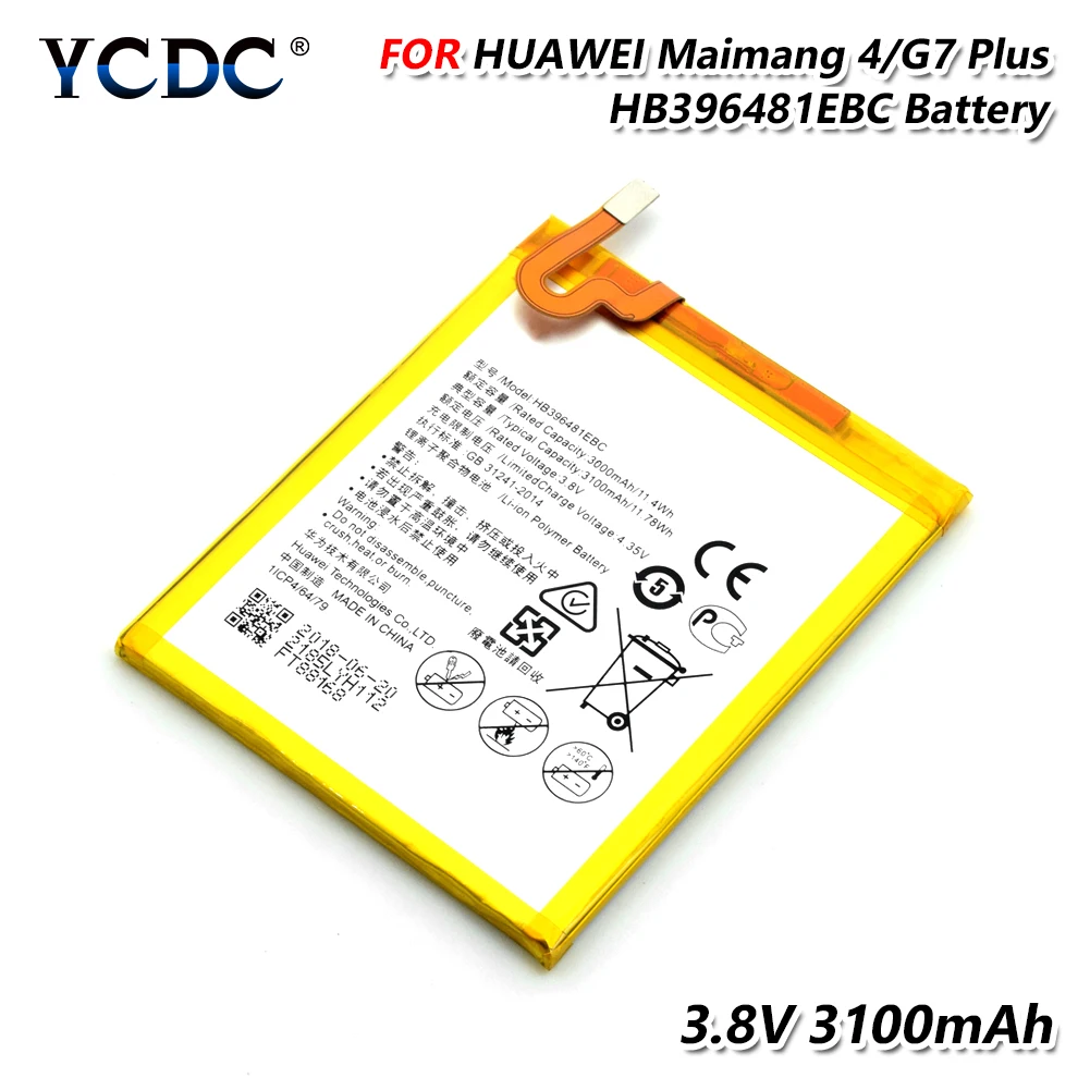 

HB396481EBC 3.8V 3100mAh Rechargeable Lithium Li-ion Battery Cellphone Battery For Huawei Honor 5X 5A 6 Ascend G7 Plus G8 G8X