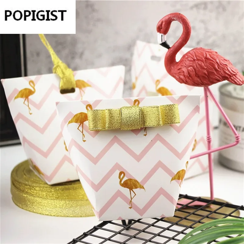 50pcs Flamingos wave Wedding Candy Box Chocolate paper Boxes wedding gifts for guests party supplies gift package | Дом и сад