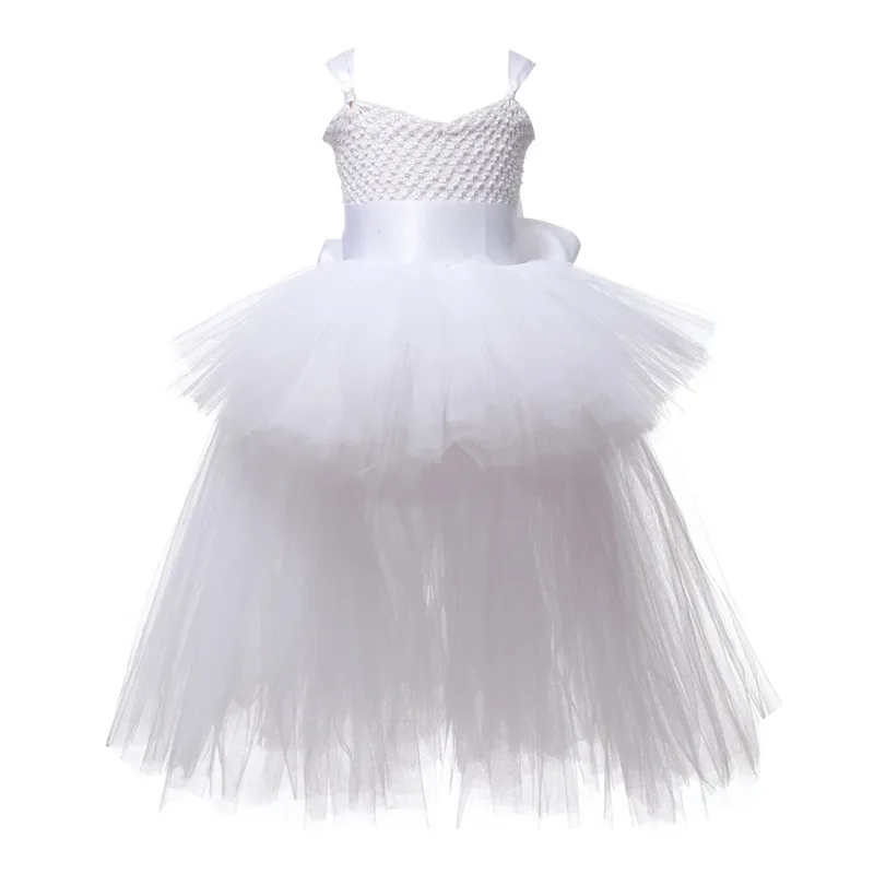 Children's Princess Dovetail Dress Solid Color Gauze Shag Sling Dresses For Girls Halloween Christmas Ball Gown Clothings 2-9Y Children's Princess Dovetail Dress Solid Color Gauze Shag Sling Dresses For Girls Halloween Christmas Ball Gown Clothings 2-9Y