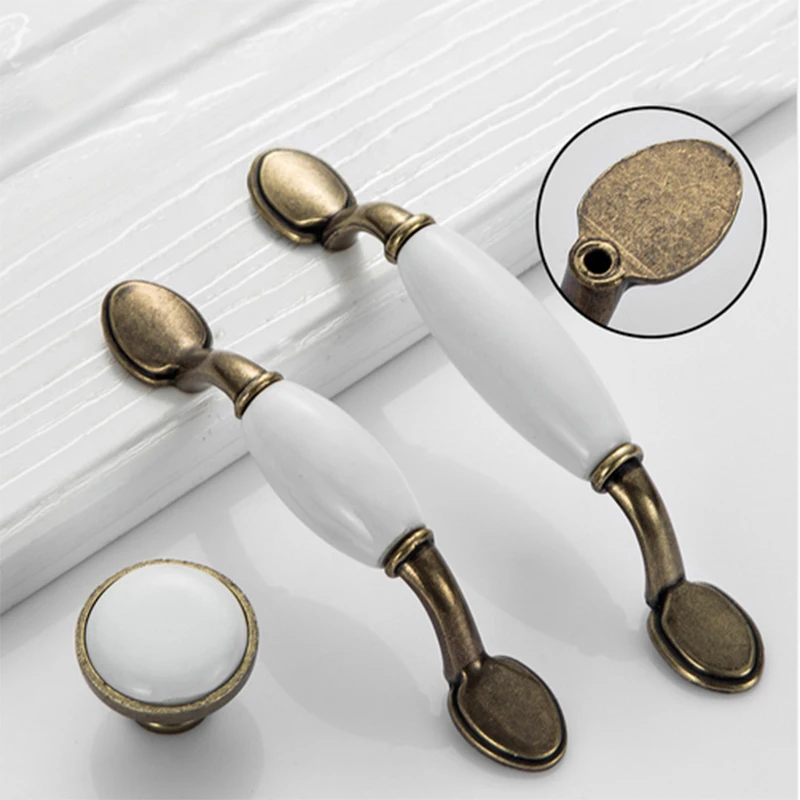 European Antique Furniture White Ceramic Handles Drawer Pulls Kitchen Cabinet Knobs Cupboard Handles Pull European Antique Furniture White Ceramic Handles Drawer Pulls Kitchen Cabinet Knobs Cupboard Handles Pull